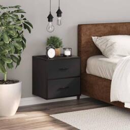 Berkfield Home Durable Wall-mounted Bedside Cabinet Black 40x31x39.5 cm - thumbnail 1