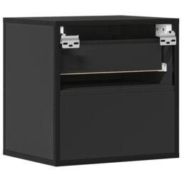 Berkfield Home Durable Wall-mounted Bedside Cabinet Black 40x31x39.5 cm - thumbnail 7
