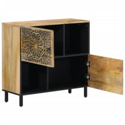 Berkfield Home Side Cabinet 80x33x75 cm Solid Wood Mango in Brown - Size: 80 x 33 x 75 cm - thumbnail 4