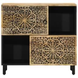Berkfield Home Side Cabinet 80x33x75 cm Solid Wood Mango in Brown - Size: 80 x 33 x 75 cm - thumbnail 5