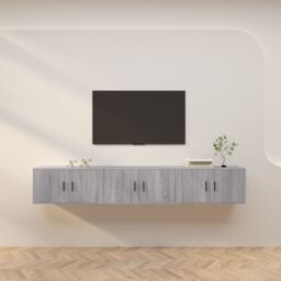 Berkfield Home Wall-mounted TV Cabinets 3 pcs Grey Sonoma 80x34.5x40 cm - thumbnail 1