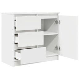 Berkfield Home Sideboard with Drawer White 71x35x65 cm Engineered Wood - Size: 71 x 35 x 65 cm - thumbnail 5