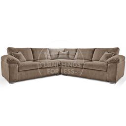 Furnishings For Less UK Delta Large 5 Seater Corner Sofa Jumbo Cord L Shape in Camel - thumbnail 1