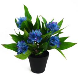 Leaf 18cm Artificial Freesia Plant Blue Flowering Premium - thumbnail 3