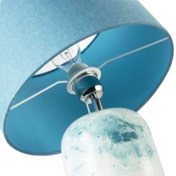 Happy Homewares Modern Marble Drip Snowflake Glass Table Lamp with Linen Shade in Teal - thumbnail 4