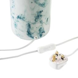 Happy Homewares Modern Marble Drip Snowflake Glass Table Lamp with Linen Shade in Teal - thumbnail 3