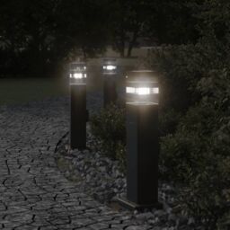 Berkfield Home Outdoor Floor Lamps with Outlet 3pcs Black 50 cm Aluminium