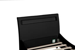 SlumberWorx Orion LED Lights Headboard Gaming Style Faux Leather Bed Frame in Black - Size: Double - thumbnail 6