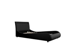 SlumberWorx Orion LED Lights Headboard Gaming Style Faux Leather Bed Frame in Black - Size: Double - thumbnail 2