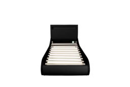 SlumberWorx Orion LED Lights Headboard Gaming Style Faux Leather Bed Frame in Black - Size: Double - thumbnail 4