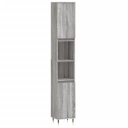 Berkfield Home Bathroom Cabinet Grey Sonoma 30x30x190 cm Engineered Wood - Size: 30 x 30 x 190 cm - thumbnail 2
