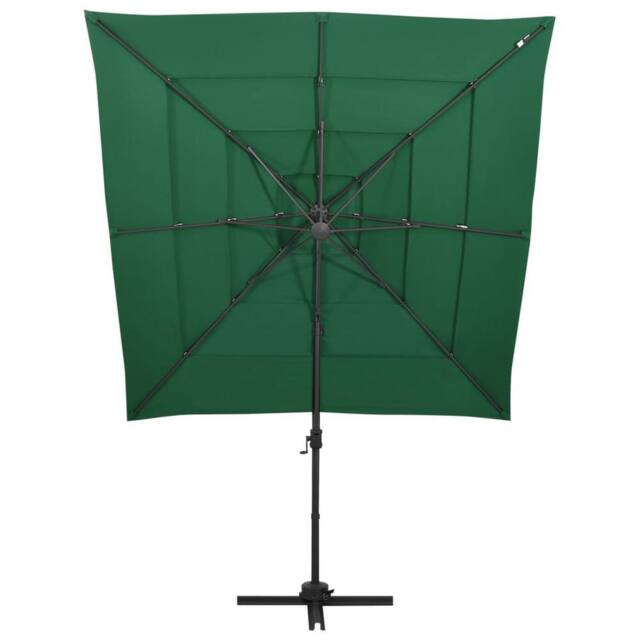 Berkfield Home 4-Tier Parasol with Aluminium Pole Green 250x250 cm - image 1