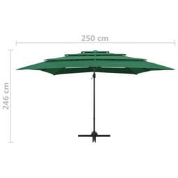 Berkfield Home 4-Tier Parasol with Aluminium Pole Green 250x250 cm - thumbnail 9
