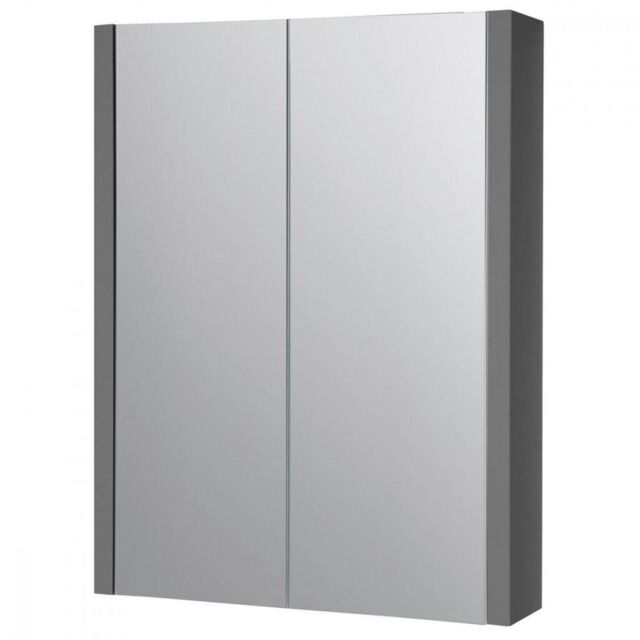 Clifton Grey Gloss Mirror Bathroom Cabinet 500mm Wide - image 1