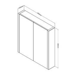Clifton Grey Gloss Mirror Bathroom Cabinet 500mm Wide - thumbnail 3