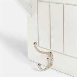 OHS Wall Shelf Coat Rack Wood Effect Floating Display Unit in White - thumbnail 5