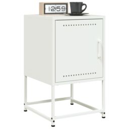 Berkfield Home Bedside Cabinets 2 pcs White 36x39x60.5 cm Steel - thumbnail 1