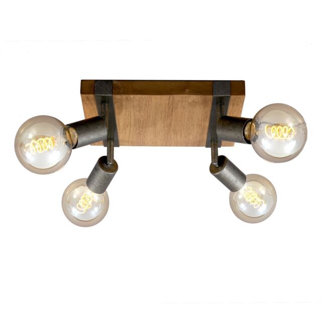 BRILONER Gunmetal Wood 4xE27 25W Requires Bulb Spotlight in Grey - image 1