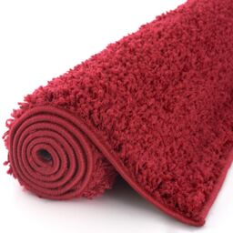 THE RUGS Red Plain Soft High Pile Shaggy Rugs & Runners Living Room Bedroom - Size: 160 cm x 230 cm - thumbnail 6