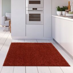 THE RUGS Red Plain Soft High Pile Shaggy Rugs & Runners Living Room Bedroom - Size: 160 cm x 230 cm - thumbnail 9