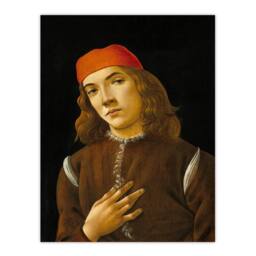 Artery8 Sandro Botticelli Framed Wall Art Print Portrait of a Youth in Black - Size: A4 - thumbnail 3