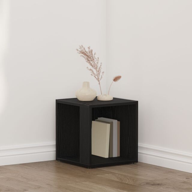 Berkfield Home Side Table Black Oak 33x33x34, 5 cm Engineered Wood - image 1