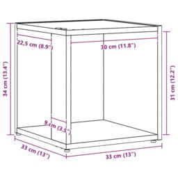 Berkfield Home Side Table Black Oak 33x33x34, 5 cm Engineered Wood - thumbnail 8