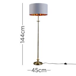 ValueLights Belmont Antique Brass Floor Lamp in Metallic Gold - thumbnail 4