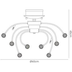 Netlighting Xeena Ceiling 10 Light G4 French GoldCrystal NOT LEDCFL Compatible in Gold - thumbnail 3