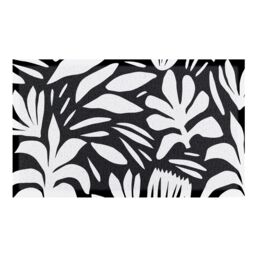 Artsy Mats Abstract Leaf Black & White Indoor & Outdoor Doormat - 70x40cm - Size: 40 cm x 70 cm - thumbnail 2