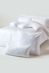 Homescapes Duck Egg Blue Sateen Cotton Oxford Pillowcase 400 TC in White - thumbnail 5