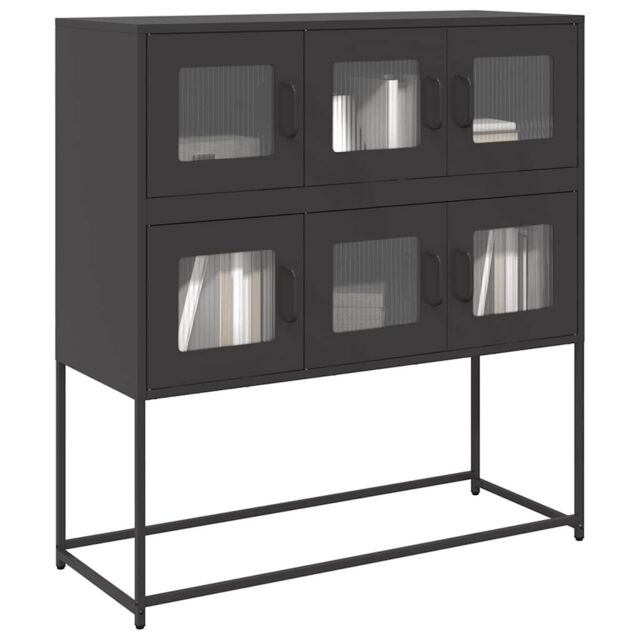 Berkfield Home Sideboard Black 100.5x39x107 cm Cold-rolled Steel - image 1