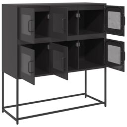Berkfield Home Sideboard Black 100.5x39x107 cm Cold-rolled Steel - thumbnail 6