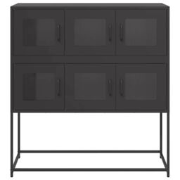 Berkfield Home Sideboard Black 100.5x39x107 cm Cold-rolled Steel - thumbnail 5