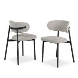 More4Homes Calne Light grey Ceramic Round Dining Table & 6 Myla Linen Chairs - thumbnail 7