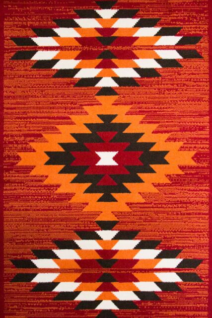 Kukoon Red Tribal Aztec Pattern Living Room Area Rug - Size: 160 cm x 230 cm - image 1