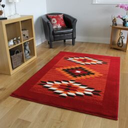 Kukoon Red Tribal Aztec Pattern Living Room Area Rug - Size: 160 cm x 230 cm - thumbnail 4