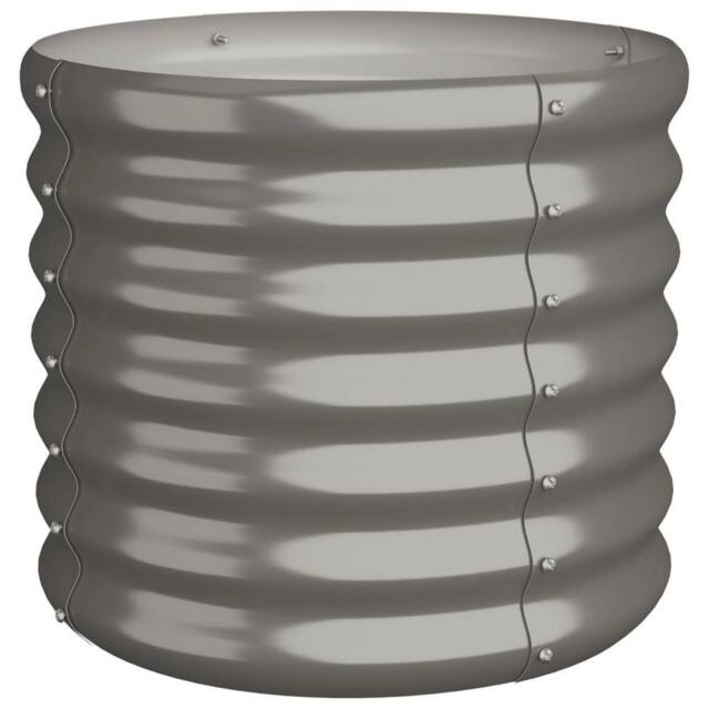 Berkfield Home Garden Planter Powder-coated Steel 40x40x36 cm Grey - Size: 40 x 40 x 36 cm - image 1