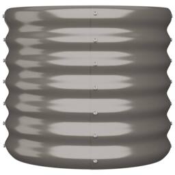 Berkfield Home Garden Planter Powder-coated Steel 40x40x36 cm Grey - Size: 40 x 40 x 36 cm - thumbnail 3