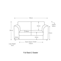 Furnishings For Less UK Luxor Jumbo Cord 3 + 2 Fabric Sofa Suite - Fullback in Blue - thumbnail 8