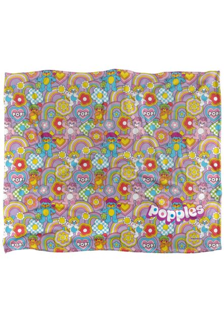 Hasbro Popples Pop Pattern Silky Touch Super Soft Throw Blanket 152 X 127 cm in White - image 1