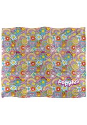 Hasbro Popples Pop Pattern Silky Touch Super Soft Throw Blanket 152 X 127 cm in White - thumbnail 1