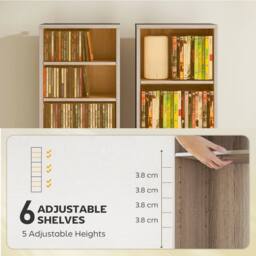 NESTLUNE 260 CD Storage Unit 120 DVD Storage Tower with 9 Compartments Natural - Size: 100 cm x 15 cm - thumbnail 5