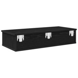 Berkfield Home Wall Shelf with Drawers Black 80x31x17 cm Engineered Wood - Size: 80 x 31 x 17 cm - thumbnail 6