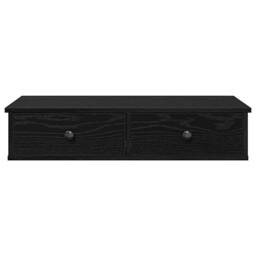Berkfield Home Wall Shelf with Drawers Black 80x31x17 cm Engineered Wood - Size: 80 x 31 x 17 cm - thumbnail 4