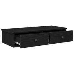 Berkfield Home Wall Shelf with Drawers Black 80x31x17 cm Engineered Wood - Size: 80 x 31 x 17 cm - thumbnail 7