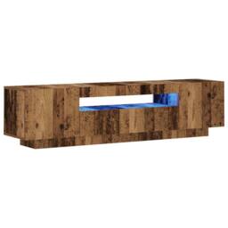 Berkfield Home TV Cabinet with LED Lights Old Wood 160x35x40 cm Engineered Wood in Brown - Size: 160 x 35 x 40 cm - thumbnail 3