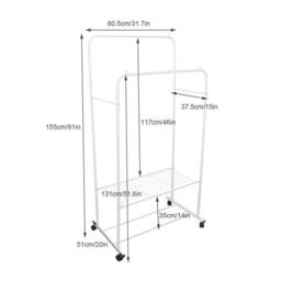 Kelvenix Clothes Rail Rack Garment Dress Hanging Display Stand in White - thumbnail 2