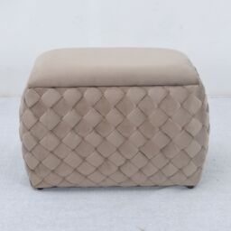 Artemis Home Plumeo Velvet Storage Ottoman in Taupe - thumbnail 4