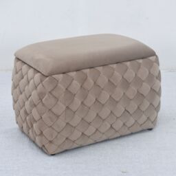 Artemis Home Plumeo Velvet Storage Ottoman in Taupe - thumbnail 3